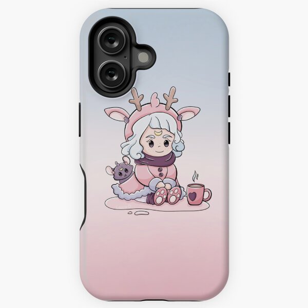 Pilou cerf rose Coque antichoc iPhone