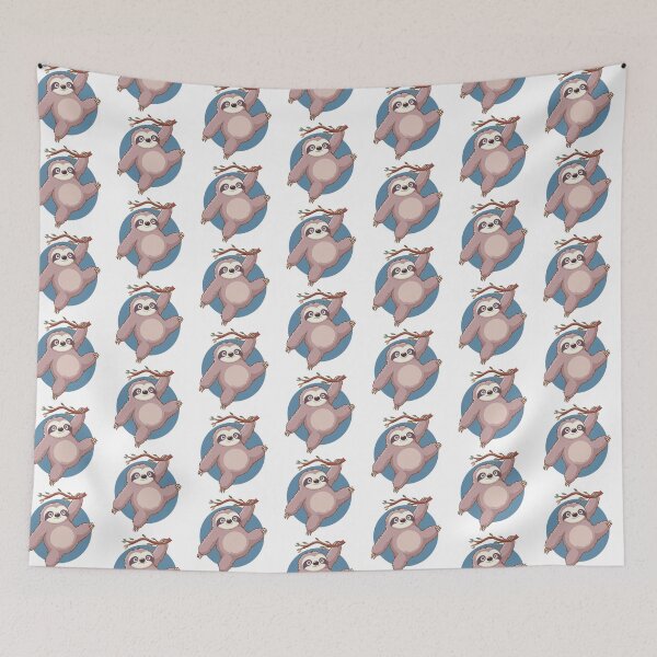 Item preview, A mischievous sloth hangs on a branch. designed and sold by atika-atk.