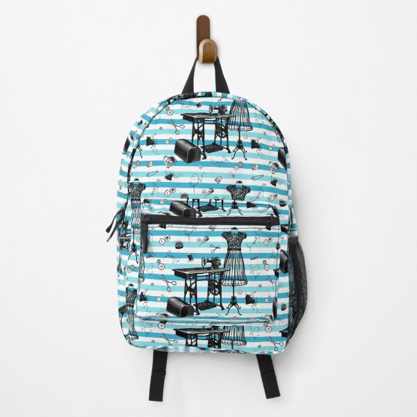 Item preview, Retro sewing symbols. Stylish blue stripes designed and sold by Drawmecute.