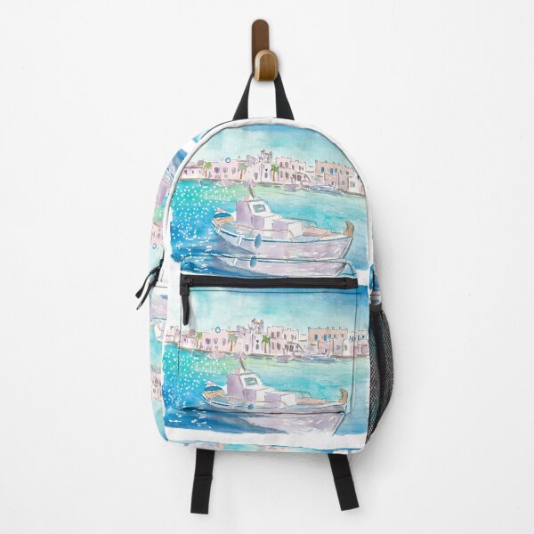 Item preview, Little Greece Harbour Scene with Turquoise Sea designed and sold by artshop77.