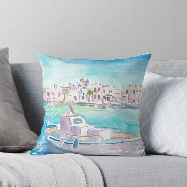 Item preview, Little Greece Harbour Scene with Turquoise Sea designed and sold by artshop77.