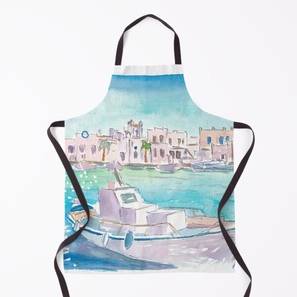Item preview, Little Greece Harbour Scene with Turquoise Sea designed and sold by artshop77.