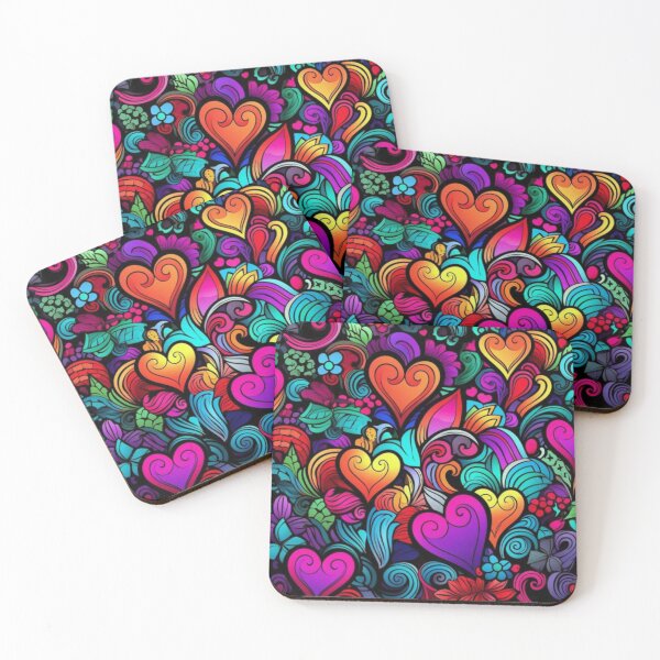 Item preview, Brightly colored hearts and foliage designed and sold by Blessinger77.
