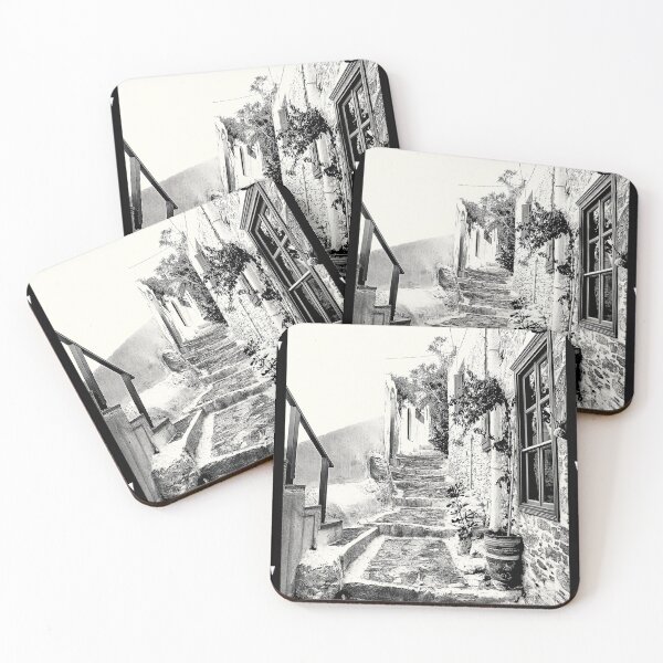 Item preview, Black and white photograph, Greek Village Art designed and sold by IdoFriedmanArt.