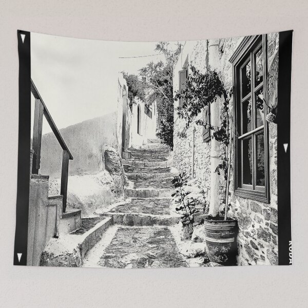 Item preview, Black and white photograph, Greek Village Art designed and sold by IdoFriedmanArt.