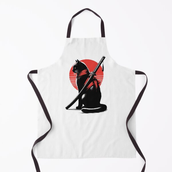 Item preview, Black Cat Samurai Ninja Japan Art designed and sold by TomFrontierArt.