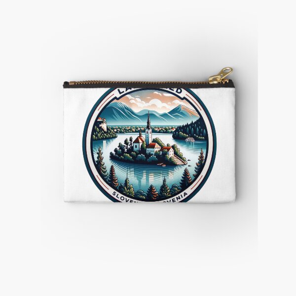 Item preview, Vintage Lake Bled Slovenia - Minimalist Retro Travel Sticker designed and sold by pod24.