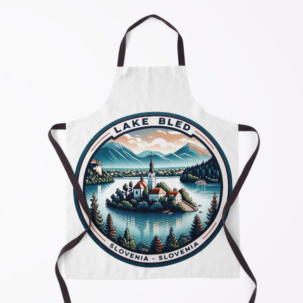 Item preview, Vintage Lake Bled Slovenia - Minimalist Retro Travel Sticker designed and sold by pod24.