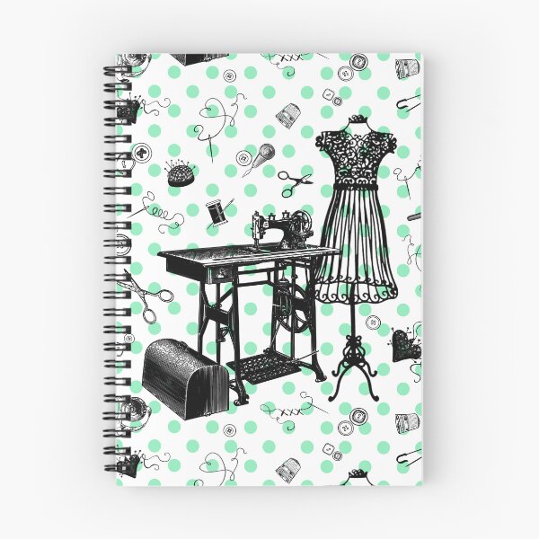 Item preview, Retro sewing symbols. Turquoise dots designed and sold by Drawmecute.