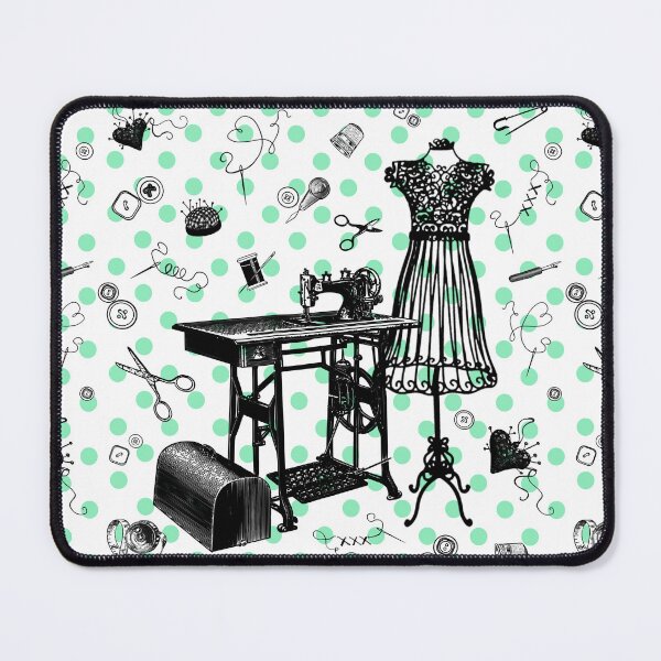 Item preview, Retro sewing symbols. Turquoise dots designed and sold by Drawmecute.