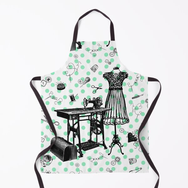 Item preview, Retro sewing symbols. Turquoise dots designed and sold by Drawmecute.