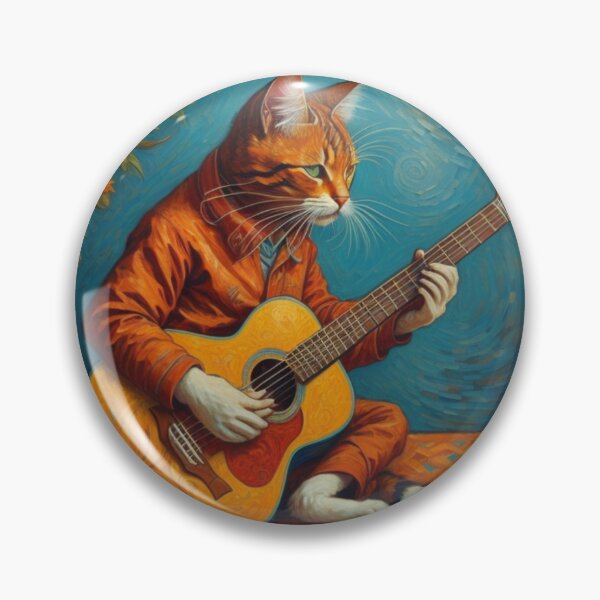 Aperçu de l'œuvre Un chat jouant de la guitare créée et vendue par Nikki-Designz.