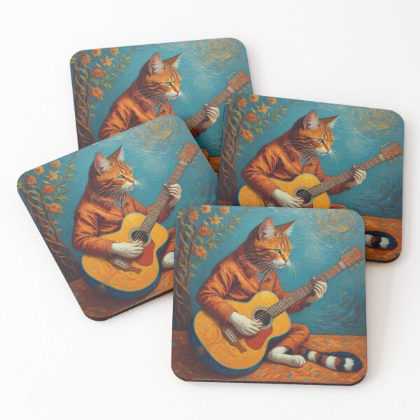 Item preview, A Cat Playing Guitar designed and sold by Nikki-Designz.