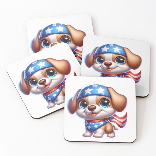 Item preview, usa dog cartoon patriotic puppy with american flag designed and sold by dimaxstore.