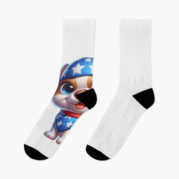 Item preview, usa dog cartoon patriotic puppy with american flag designed and sold by dimaxstore.