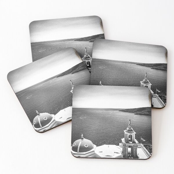 Item preview, Black and white photo, church on a cliff designed and sold by IdoFriedmanArt.