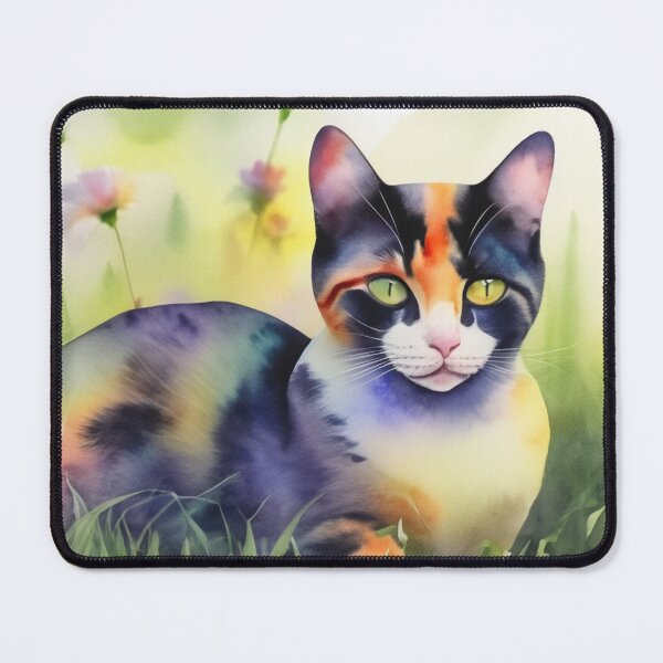 Item preview, Colorful cat in the garden with flowers designed and sold by Photopat.