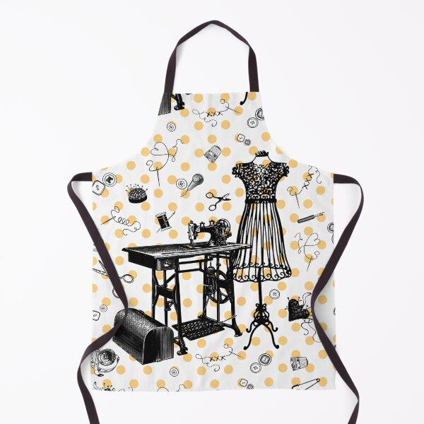 Item preview, Retro sewing symbols. Golden yellow dots designed and sold by Drawmecute.