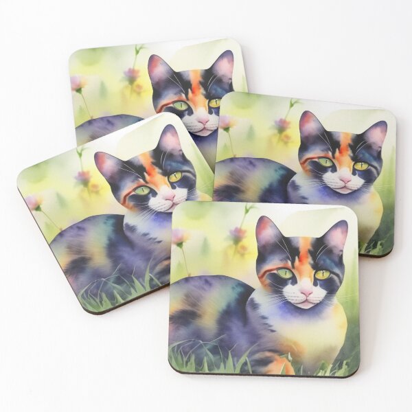Item preview, Colorful cat in the garden with flowers designed and sold by Photopat.