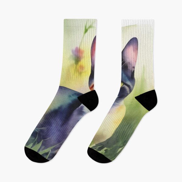 Item preview, Colorful cat in the garden with flowers designed and sold by Photopat.