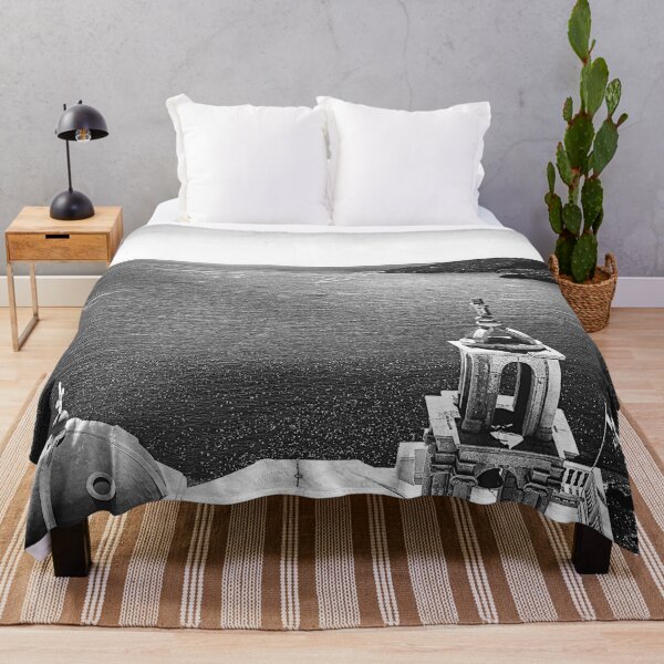 Item preview, Black and white photo, church on a cliff designed and sold by IdoFriedmanArt.