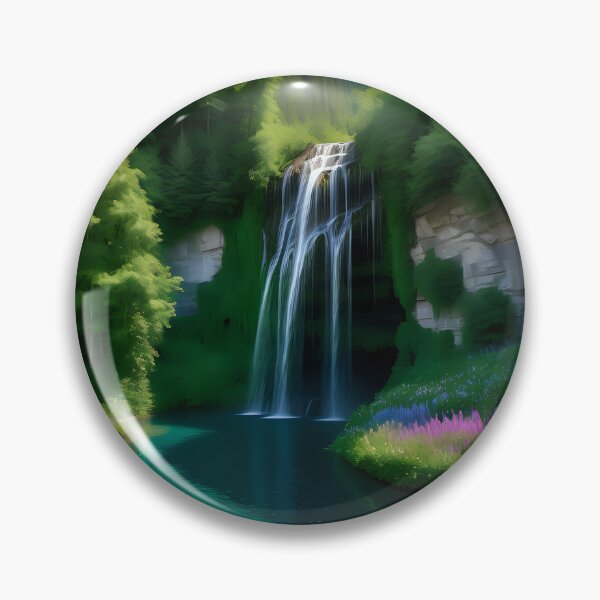 Item preview, Colorful valley with waterfall designed and sold by Inspyralia.