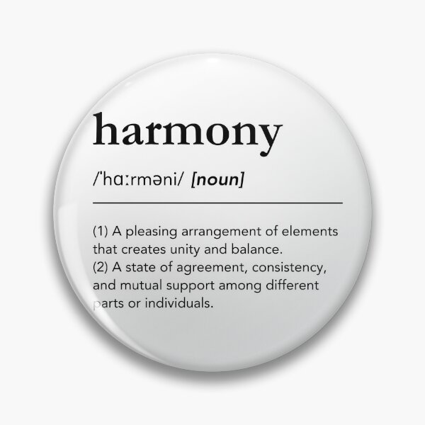 Item preview, Harmony definition, harmony day, harmony dictionary art, yin and yang, simple, black and white, minimalist typography designed and sold by lagunaklein.
