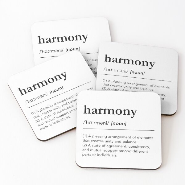 Item preview, Harmony definition, harmony day, harmony dictionary art, yin and yang, simple, black and white, minimalist typography designed and sold by lagunaklein.