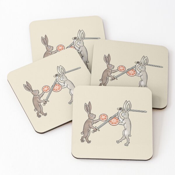 Item preview, Medieval Marginalia Rabbit swordfight designed and sold by MargiKnights.
