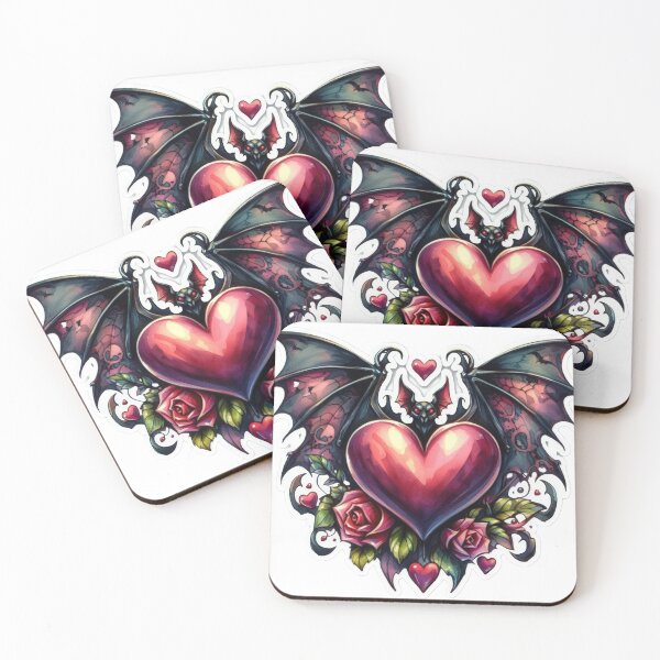Item preview, Gothic heart with bat wings goth valentines day Sticker designed and sold by Expressions-Sel.