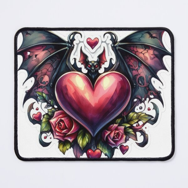 Item preview, Gothic heart with bat wings goth valentines day Sticker designed and sold by Expressions-Sel.