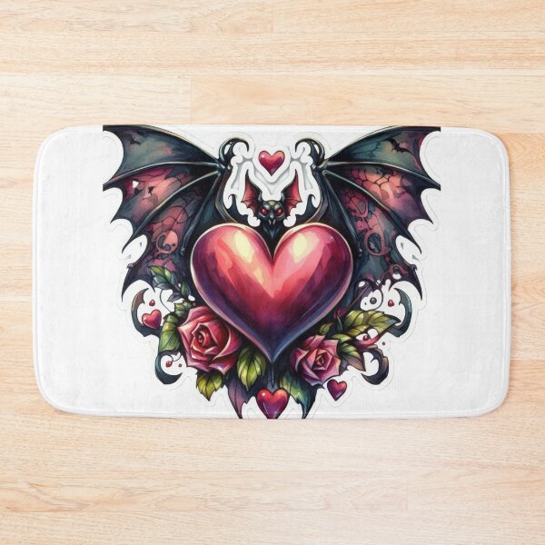 Item preview, Gothic heart with bat wings goth valentines day Sticker designed and sold by Expressions-Sel.