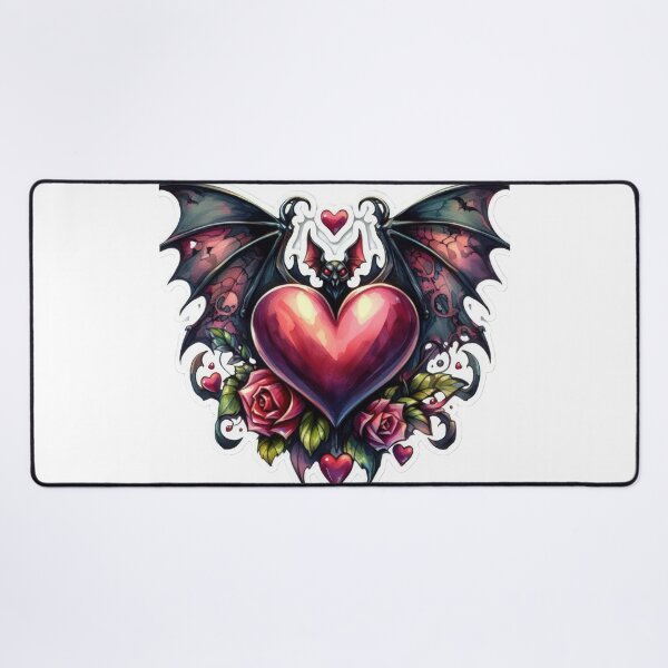 Item preview, Gothic heart with bat wings goth valentines day Sticker designed and sold by Expressions-Sel.