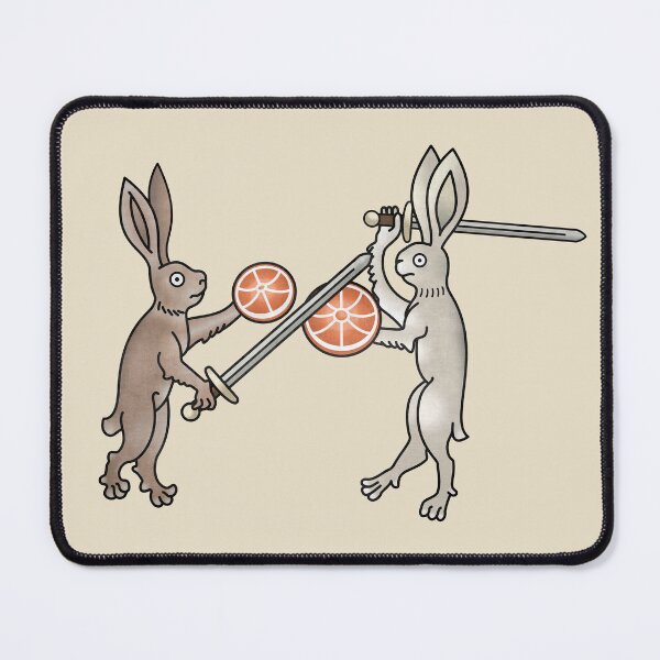 Item preview, Medieval Marginalia Rabbit swordfight designed and sold by MargiKnights.