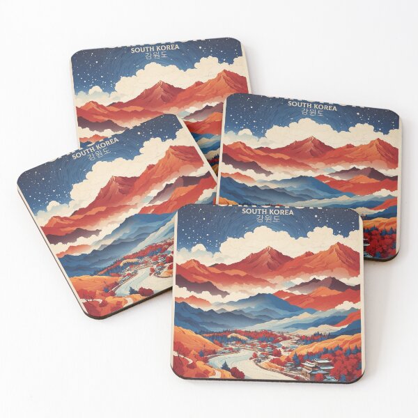 Item preview, Gangwon South Korea Starry Night Tourism Vintage Poster designed and sold by TravelersGems.