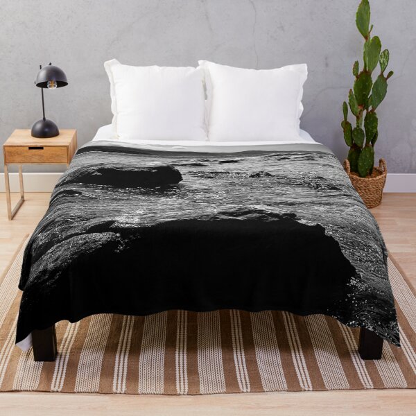 Item preview, Black and White photo of Movement of rock, sea and sky designed and sold by IdoFriedmanArt.