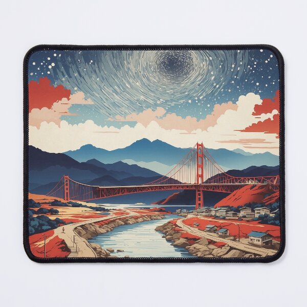 Item preview, Gwangan Bridge South Korea Starry Night Tourism Vintage Poster designed and sold by TravelersGems.