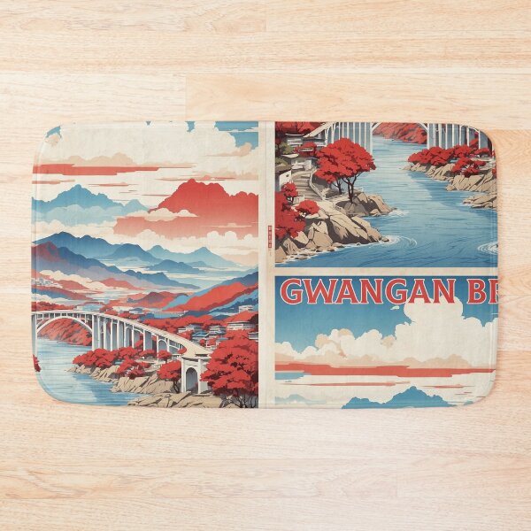 Item preview, Gwangan Bridge Korea Starry Night Tourism Vintage Poster designed and sold by TravelersGems.