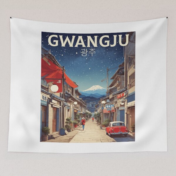 Item preview, Gwangju South Korea Starry Night Tourism Vintage Poster designed and sold by TravelersGems.