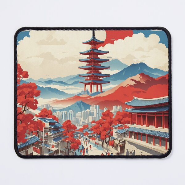 Item preview, Gwangju Korea Starry Night Tourism Vintage Poster designed and sold by TravelersGems.