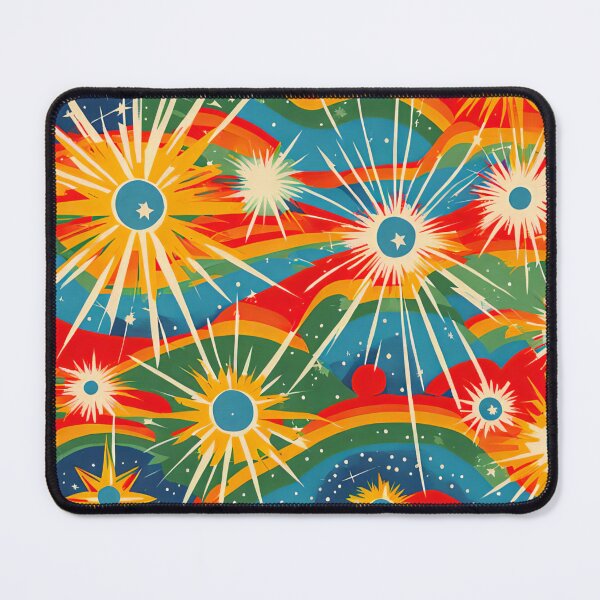 Item preview, Atomic starbursts on red designed and sold by Joanne Walsh.