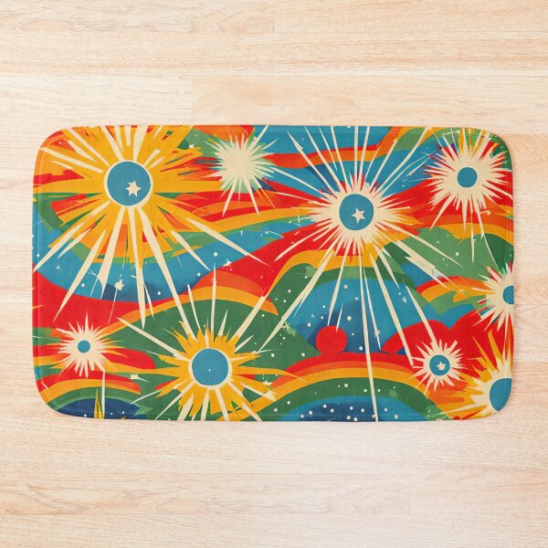 Item preview, Atomic starbursts on red designed and sold by Joanne Walsh.