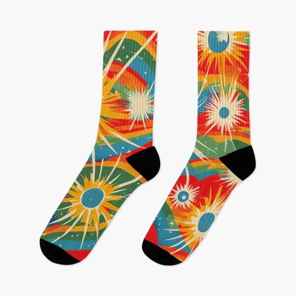 Item preview, Atomic starbursts on red designed and sold by Joanne Walsh.