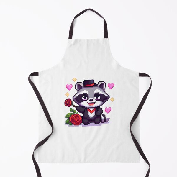 Item preview, Raccoon in love roses and hearts pixel art designed and sold by AngelinaBezm.