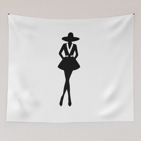 Item preview, silhouette of Woman wearing high heels , Standing pose holding a hat designed and sold by ployaung.