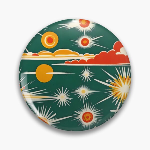 Item preview, More atomic starbursts on green designed and sold by Joanne Walsh.