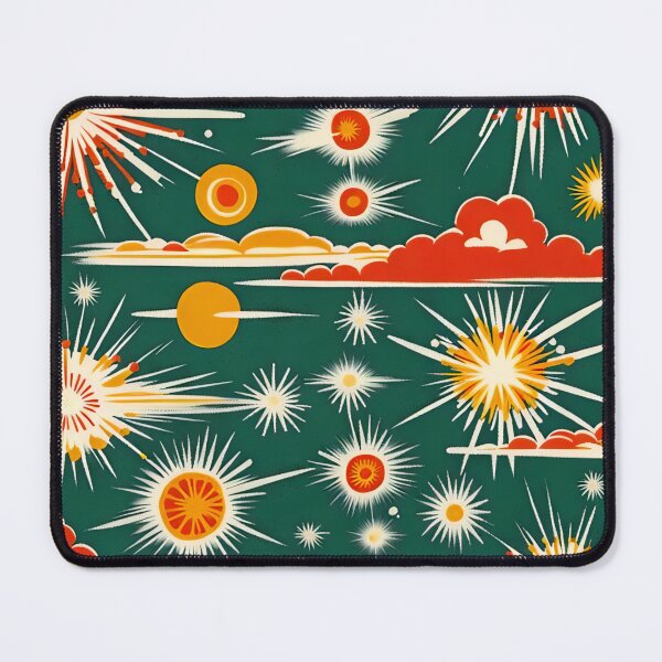Item preview, More atomic starbursts on green designed and sold by Joanne Walsh.