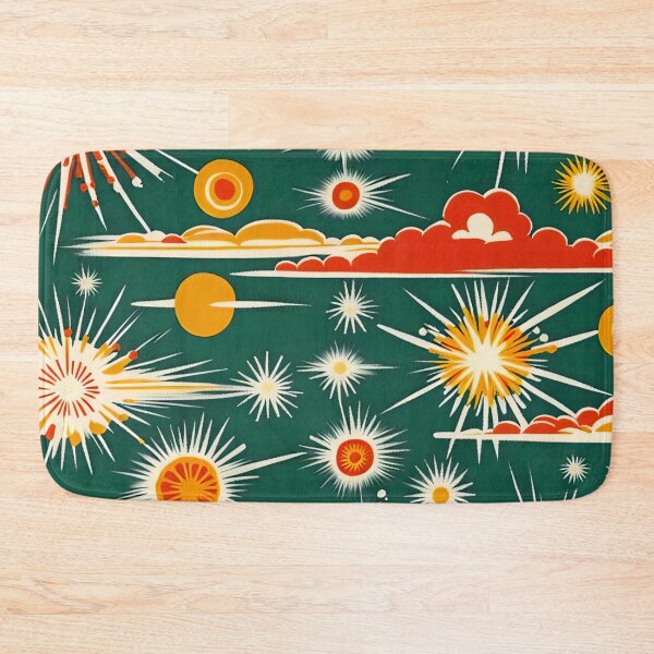 Item preview, More atomic starbursts on green designed and sold by Joanne Walsh.