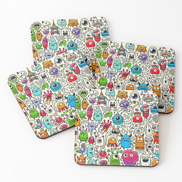 Item preview, Collection of colourful mosters and Aliens designed and sold by EdgyEdgeArt.