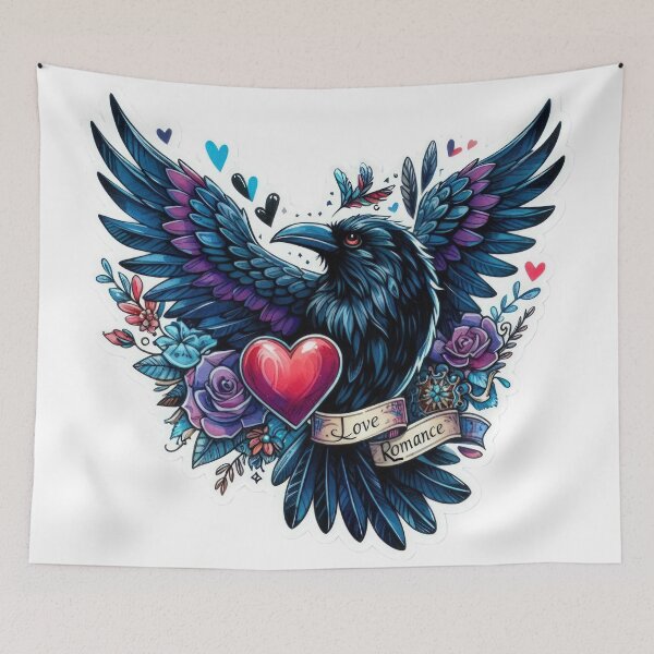 Item preview, Gothic black raven valentines day  goth Sticker designed and sold by Expressions-Sel.
